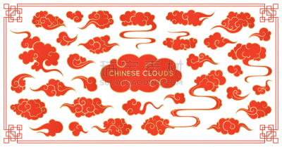 云,红色,矢量,多云,传统,天气,天空,日本,装饰