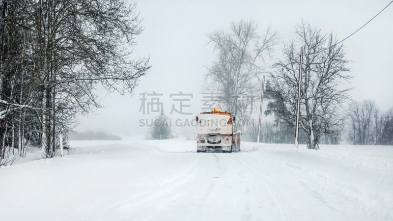 卡车,汽车,雪,公路,白色,冬天,扫雪车,路,在之后,清洗