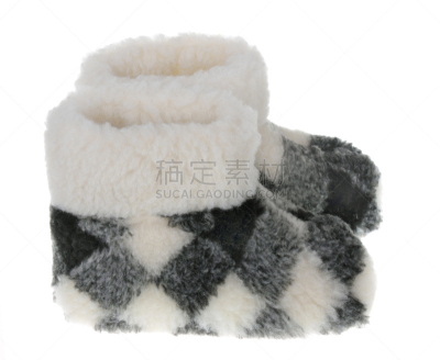 热,冬天,拖鞋,圣伯纳犬,羊皮,毛皮,水平画幅,无人,衣服,白色背景