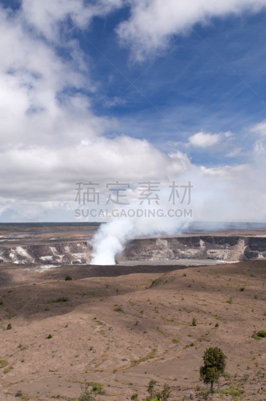 夏威夷大岛,火山,哈蕾茂茂火山口,哈雷马坞火山口,几劳亚活火山,火山学,硫磺,垂直画幅,火山地形,户外