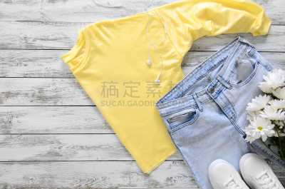皮革,夏天,季节,女人,香水,时尚,牛仔裤,春天,黄色,花