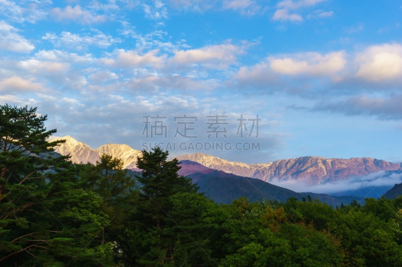 白马,山,早晨,长野县,山脊,野餐,云,著名景点,户外活动,休闲活动