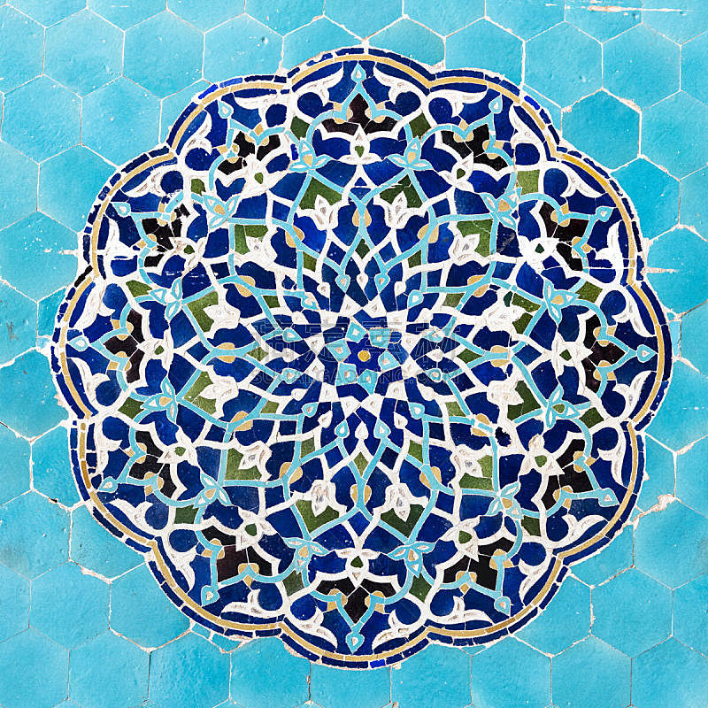 亚兹德,古清真寺,伊朗,瓷砖,大特写,镶嵌图案,绘画作品,彩色图片,无人,清真寺