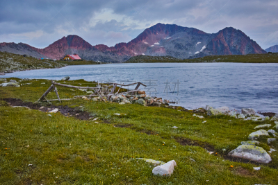 湖,山,全景,在上面,班斯科,皮林山脉,水,休闲活动,水平画幅,无人