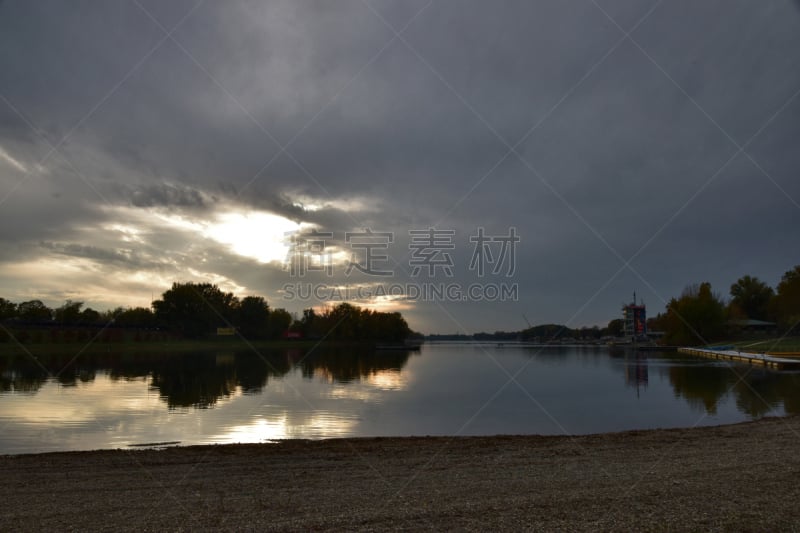 湖,在上面,水,天空,沙子,林区,旅行者,夏天,滨水,都市风景