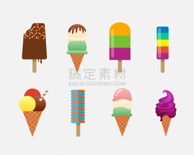 计算机图标,组物体,冰淇淋,绘画插图,奶油,夏天,卡通,甜点心,糖浆,圣代