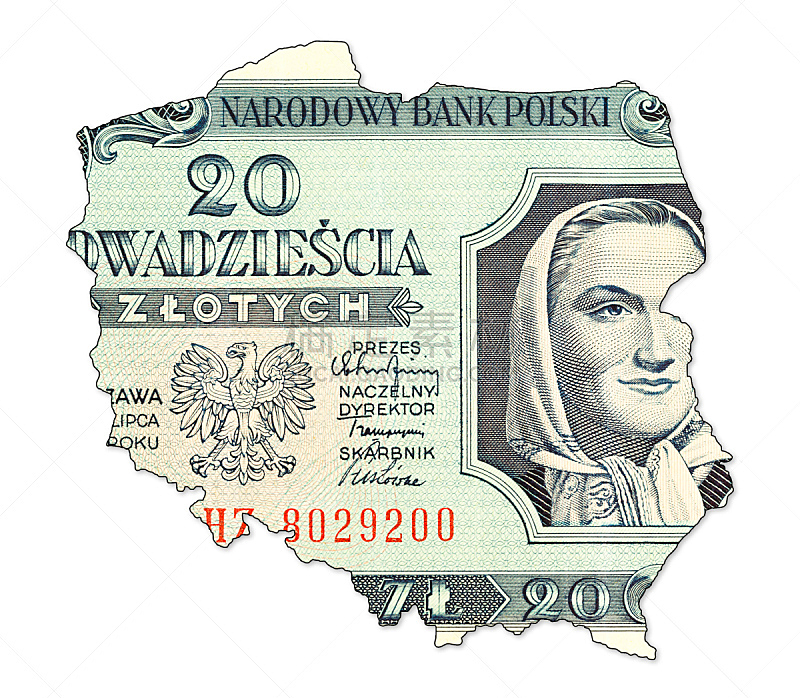 波兰,波兰兹罗提,数字20,留白,储蓄,水平画幅,银行,形状,符号,税