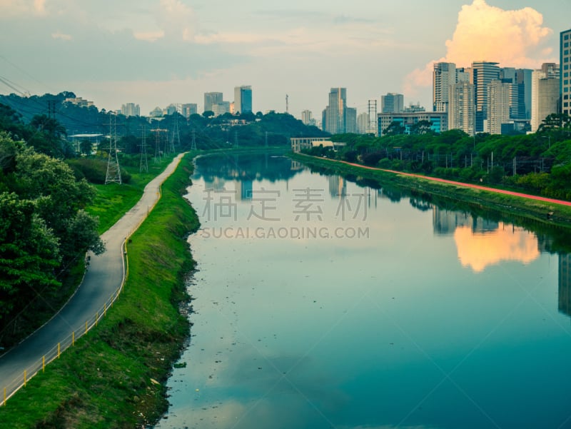 罗斯河滨大道,拉古娜海滩,桥,水,天空,水平画幅,无人,夏天,户外,湖