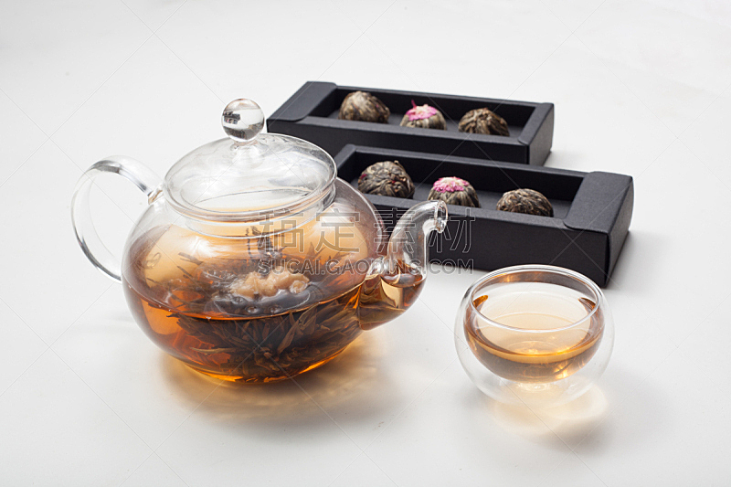茶壶,玻璃杯,茶,花,绿茶,热带气候,水平画幅,无人,茶杯,有机食品