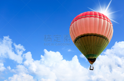 天空,色彩鲜艳,蓝色,热气球,在上面,飞艇,风,休闲活动,水平画幅,提举