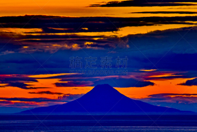 霍默,阿拉斯加,看风景,奥古斯丁火山,肯奈半岛,库克水道,天空,美,水平画幅,日落
