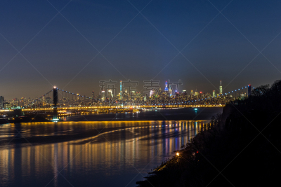 曼哈顿,帕里萨德游乐场,旅游目的地,水平画幅,夜晚,美国中大西洋地区,无人,城市天际线,纽约州,乔治华盛顿大桥