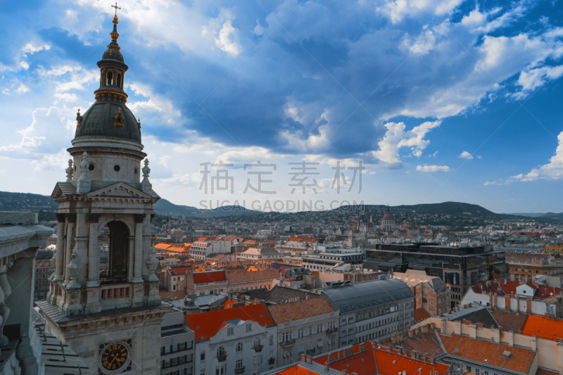 匈牙利,城市天际线,欧洲,布达佩斯,水平画幅,市区路,旅行者,夏天,户外