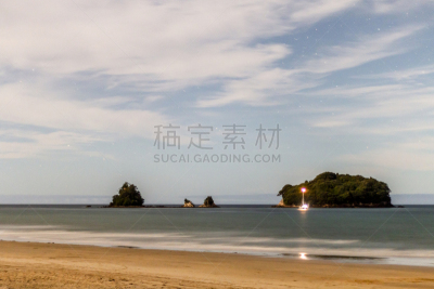 午夜,新西兰,旺海滩,锚,游艇,户外,天空,旺阿马塔,夜晚,自然
