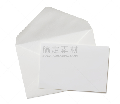 信函,空白的,留白,水平画幅,无人,白色背景,背景分离,信封,影棚拍摄,概念