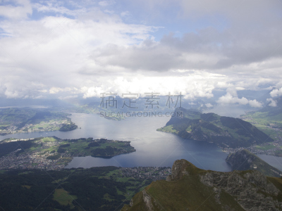 看风景,山,卢塞恩湖,顶部,悬崖,旅游目的地,水平画幅,无人,欧洲,施维茨