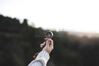 拿着,罗盘,自然,图像,手,副驾驶,背景聚焦,壁纸,老年人,旅行