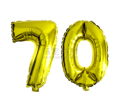 70号,气球,铝箔,生日,图像,洗礼盘,正字符号,字体,成品,闪亮的