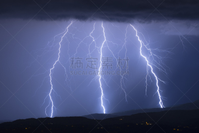 意大利,水,暴风雨,能源,夜晚,夏天,气候与心情,电源,雨,乌云