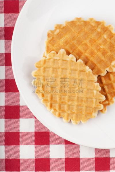 盘子,华夫饼干,垂直画幅,褐色,圆形,早餐,无人,烘焙糕点,组物体,小吃