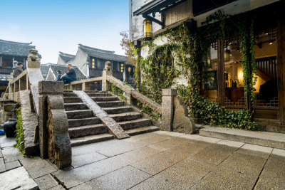 远古的,风景,苏州,周庄,乌镇,古董,拱桥,河流,户外,建筑