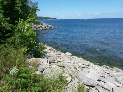活湃湖滩,湖,海滩,派克大街,石头,防波堤,多伦多,水,天空,水平画幅