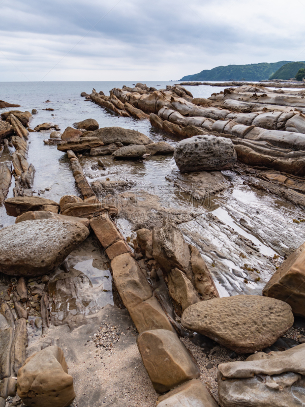 风景,日本,高知县,岩石,海岸线,海滩,部分,东,旅行者,非都市风光