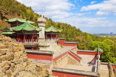 颐和园,北京,万寿山,清朝,犹太教会堂,水平画幅,高视角,无人,古老的,夏天