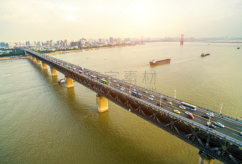 河流,桥,长江,湖北省,铁路桥,水,天空,水平画幅,无人,当地著名景点