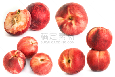 桃,白色背景,近景,素食,甜点心,演员,清新,一个物体,多汁的