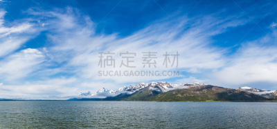黄石公园,全景,慕銳山,牛蹄湾,黄石河,洛克菲勒中心,地热发电站,间歇泉,蒙大拿州,云