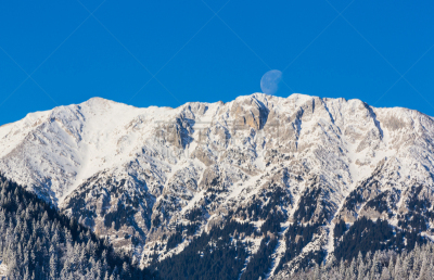 雪,月亮,冬天,山,风景,拍摄环境,天空,美,度假胜地,水平画幅