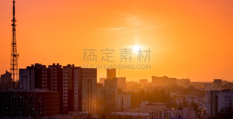 夜晚,城市,房屋,雾,主干路,时间,办公室,水,天空,水平画幅