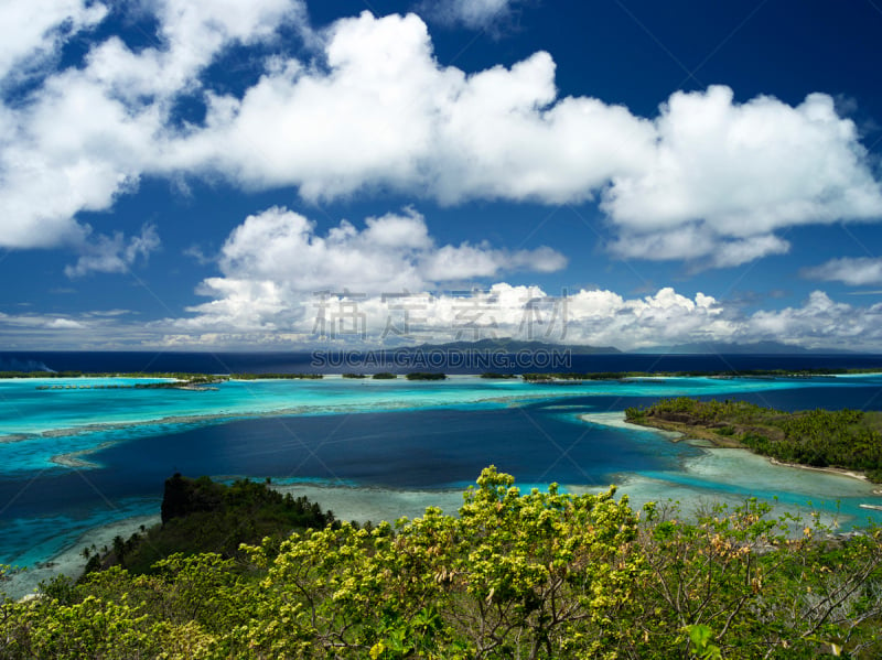 波拉波拉,泻湖,水,天空,raiatea island,水平画幅,无人,南太平洋,户外,云景