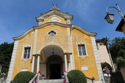 church of santa maria assunta,奥尔塔圣朱利欧,意大利,天空,台阶,水平画幅,皮埃蒙特,无人,巴洛克风格