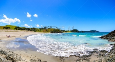 bay of islands,埃利奥特海湾,水,天空,水平画幅,无人,户外,草,云景,海滩