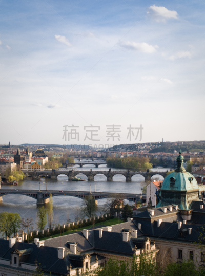 布拉格,桥,水平画幅,桨叉架船,垂直画幅,纪念碑,水,天空,运河,古老的