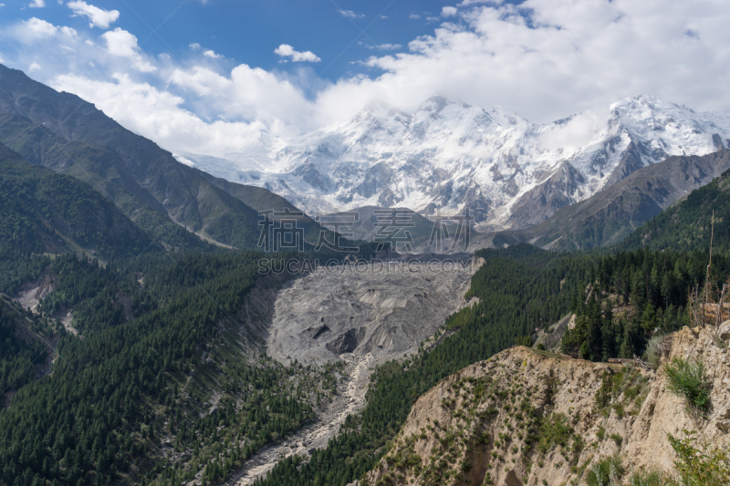 南迦帕尔巴特峰,巴基斯坦,山,云,仙女,白昼,草地,大本营,喀喇昆仑山,冰碛