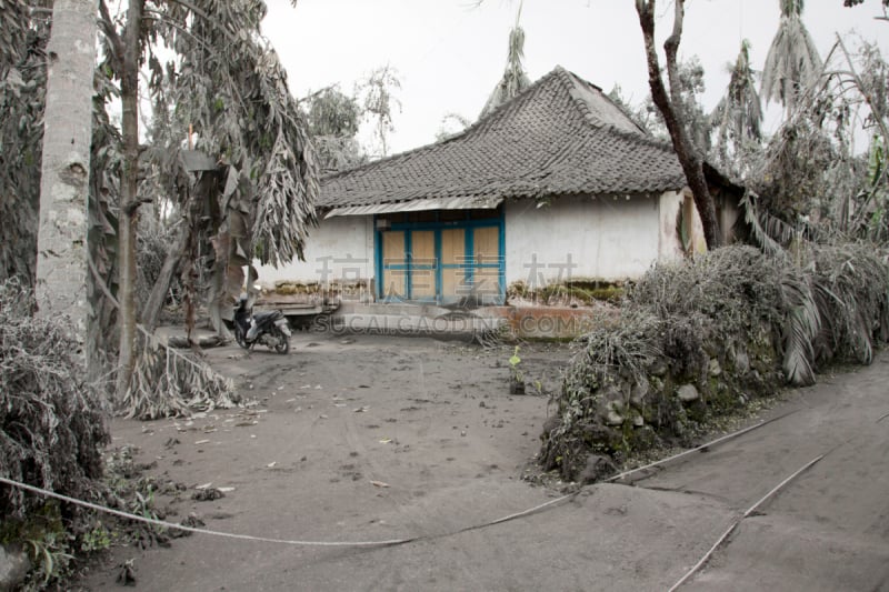 灰,建筑,火山,印度尼西亚,传统,墨拉皮火山,中爪哇省,日惹特区,水平画幅,无人