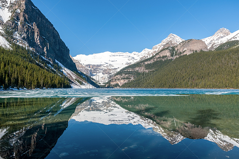 班夫,加拿大,阿尔伯塔省,露易斯湖,雪,著名景点,春天,湖,绿松石色,岩石