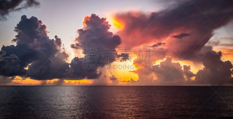 天空,热,海洋,美国公开赛,在上面,水,暴风雨,气候,早晨,巴哈马国