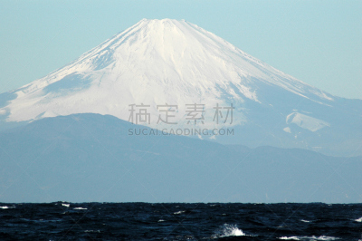 富士山,冬天,三浦市,相模湾,旅游目的地,水平画幅,雪,无人,日本,户外