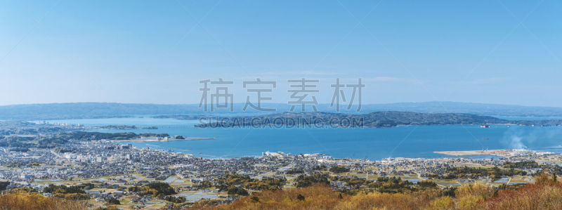 全景,风景,能登半岛,北陆地区,石川县,天空,城镇景观,里山,水平画幅,高视角