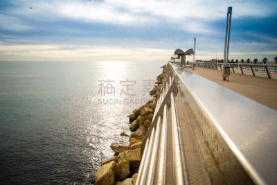 巴伦西亚省,阿利坎特,桥,西班牙,阿利坎特省,海港,海岸线,地中海,散步道,夏天