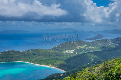 圣汤姆斯,岛,马更斯湾,著名景点,水,天空,美,水平画幅,山,沙子