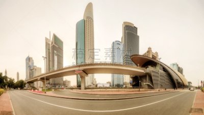 金融区,阿拉伯联合酋长国,迪拜,地铁站,全景,黄昏,公路,波斯湾,现代,地铁