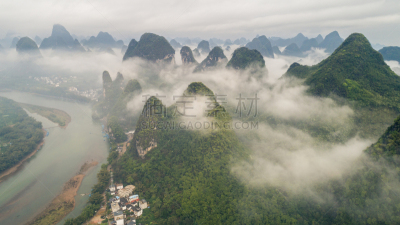 云景,山,农场,航拍视角,在上面,阳朔县,桂林山水,兴平,阳朔,桂林