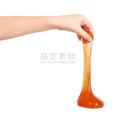 玩具,儿童,手,橙色,进行中,泥泞的,易接近性,粘液,背景分离,科学实验