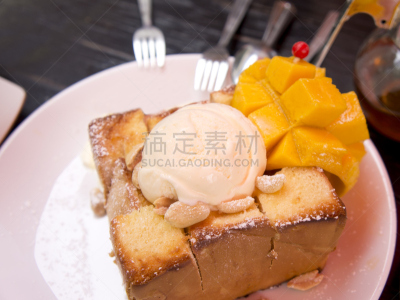 蜂蜜,吐司面包,冰淇淋,饮食,水平画幅,无人,开胃品,奶泡,有机食品,奶油