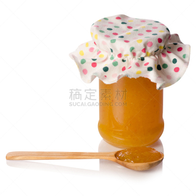杏,橙色,桃,广口瓶,果酱,木匙,夏天,营养品,锅,甜点心